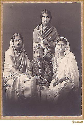 Sister Zakia, Brother Fuad, Attia (standing), Sister Razia, Lucknow ~ 1936