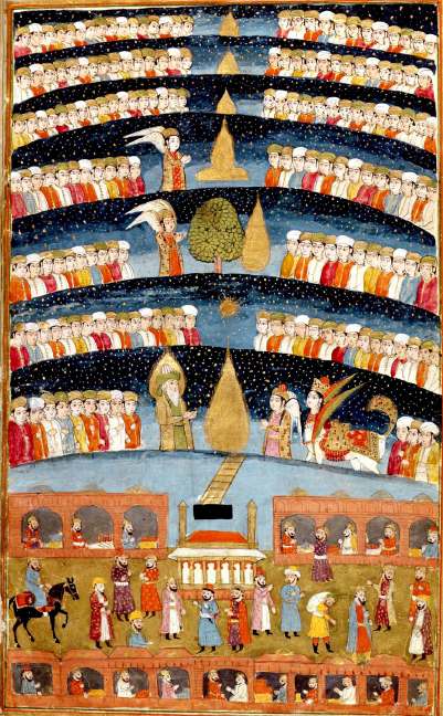 A depiction of "Muhammed's Paradise". A Persian miniature