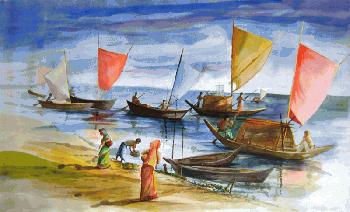 Bangladeshi paintings - Bipad Bhanjan Sen Karmaker
